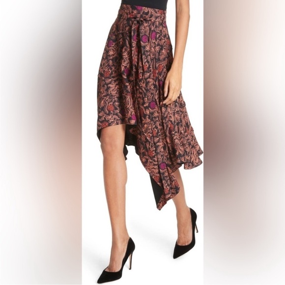 PROENZA SCHOULER Asymmetric printed crepe skirt BLACK LABEL NWT - Picture 6 of 7